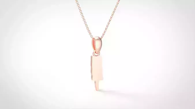 Model 584 Blood Horror Initial I Letter Diamond Pendant