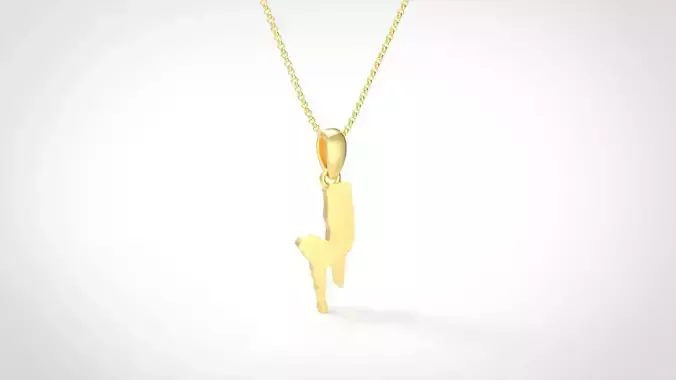 Model 585 Blood Horror Initial J Letter Diamond Pendant