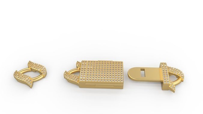 Spiked Cuban Chain Wiht Diamonds 3D print model