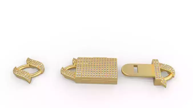 Spiked Cuban Chain Wiht Diamonds 3D print model