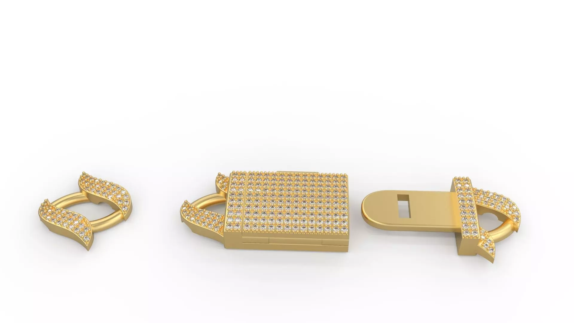 Spiked Cuban Chain Wiht Diamonds 3D print model