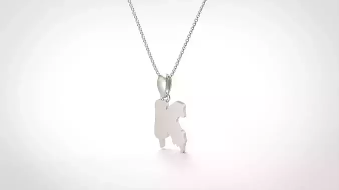 Model 586 Blood Horror Initial K Letter Diamond Pendant