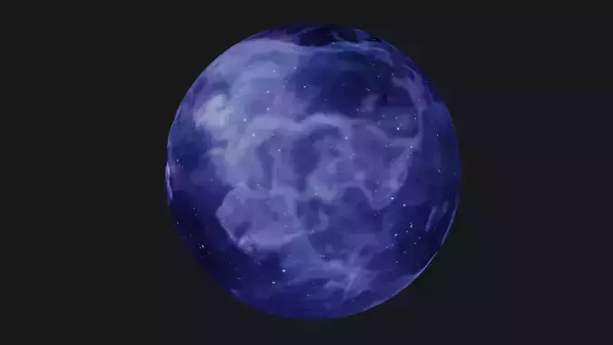 HDRI Panoramic Sky - real violet nebula 360 starfield Low-poly 3D model