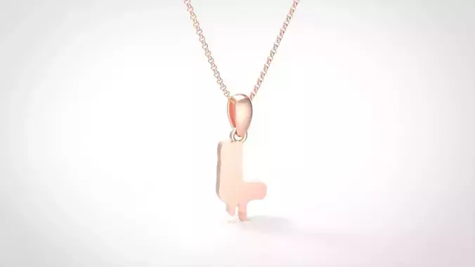 Model 587 Blood Horror Initial L Letter Diamond Pendant