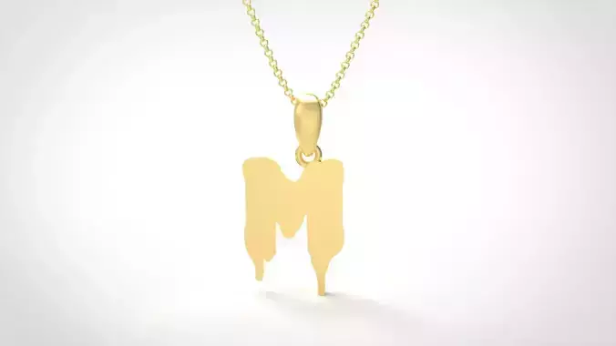 Model 588 Blood Horror Initial M Letter Diamond Pendant