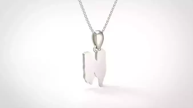Model 589 Blood Horror Initial N Letter Diamond Pendant