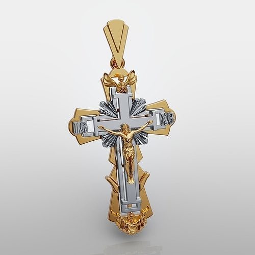 Cross gold pendant 3D print model