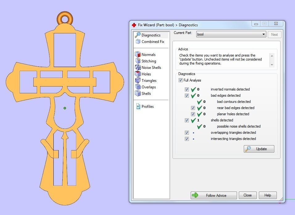 Cross gold pendant 3D print model_10