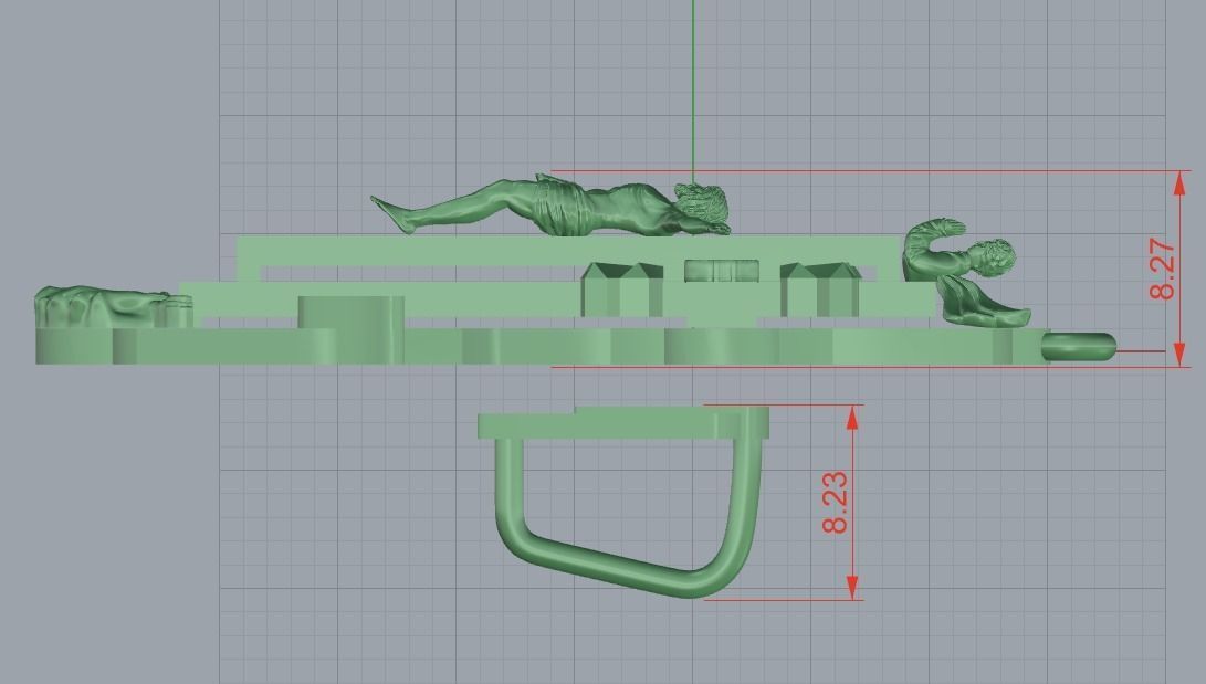 Cross gold pendant 3D print model_5