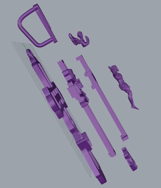 Cross gold pendant 3D print model_3