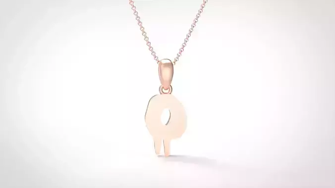 Model 590 Blood Horror Initial O Letter Diamond Pendant