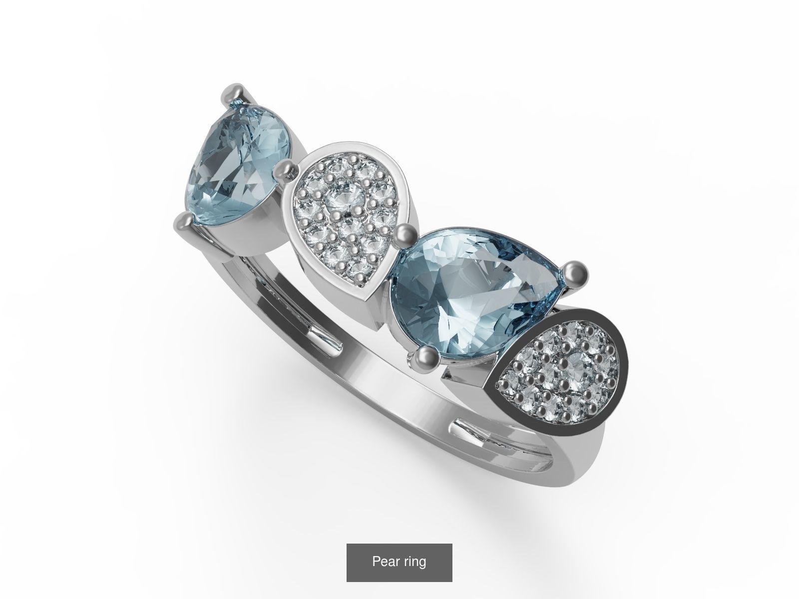 Pear collection ring with topaz and diamonds _3