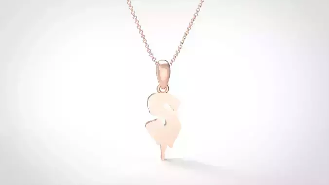 Model 593 Blood Horror Initial S Letter Diamond Pendant