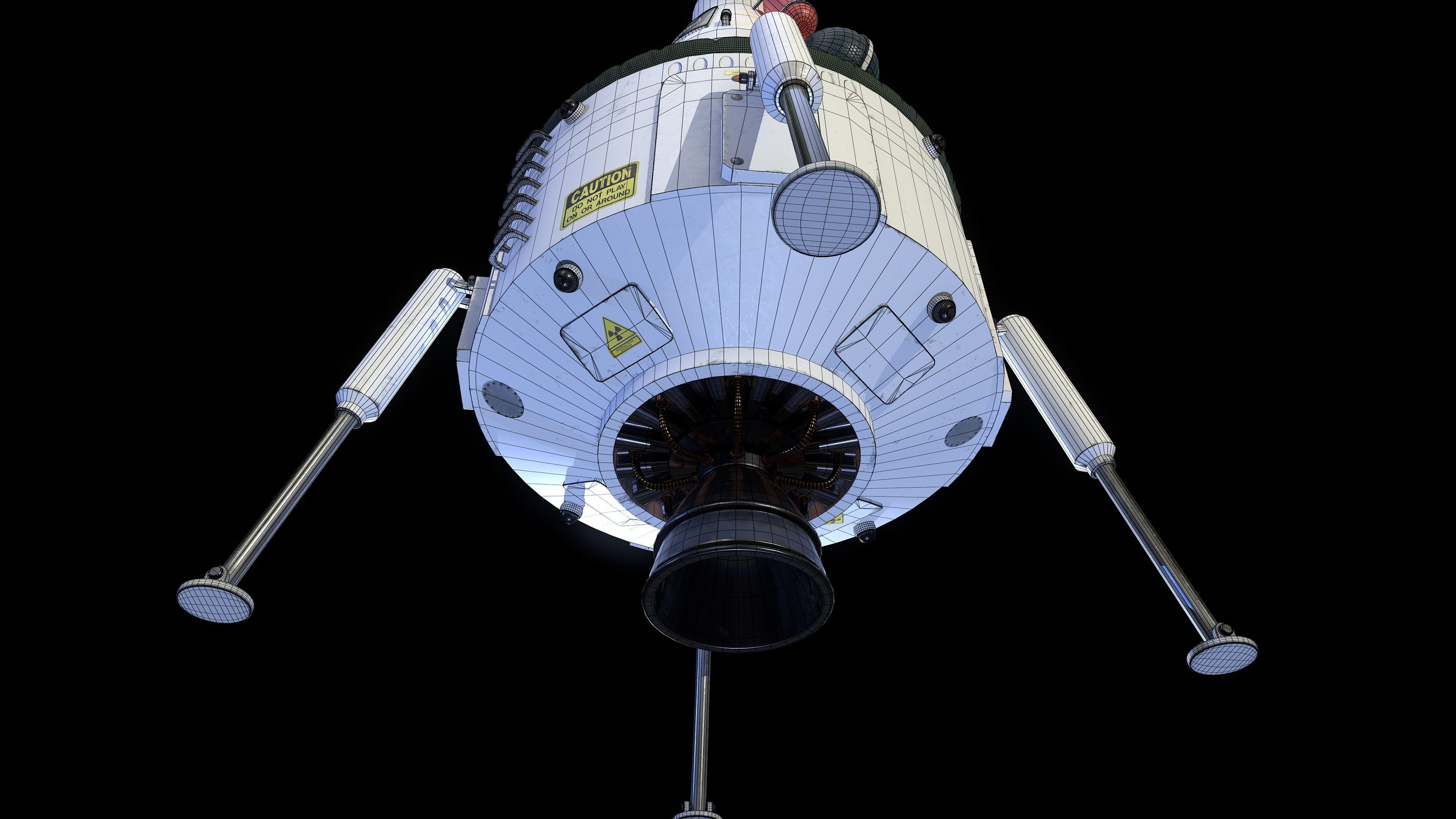 Space-ship star wars spacecraft Low-poly 3D model_9