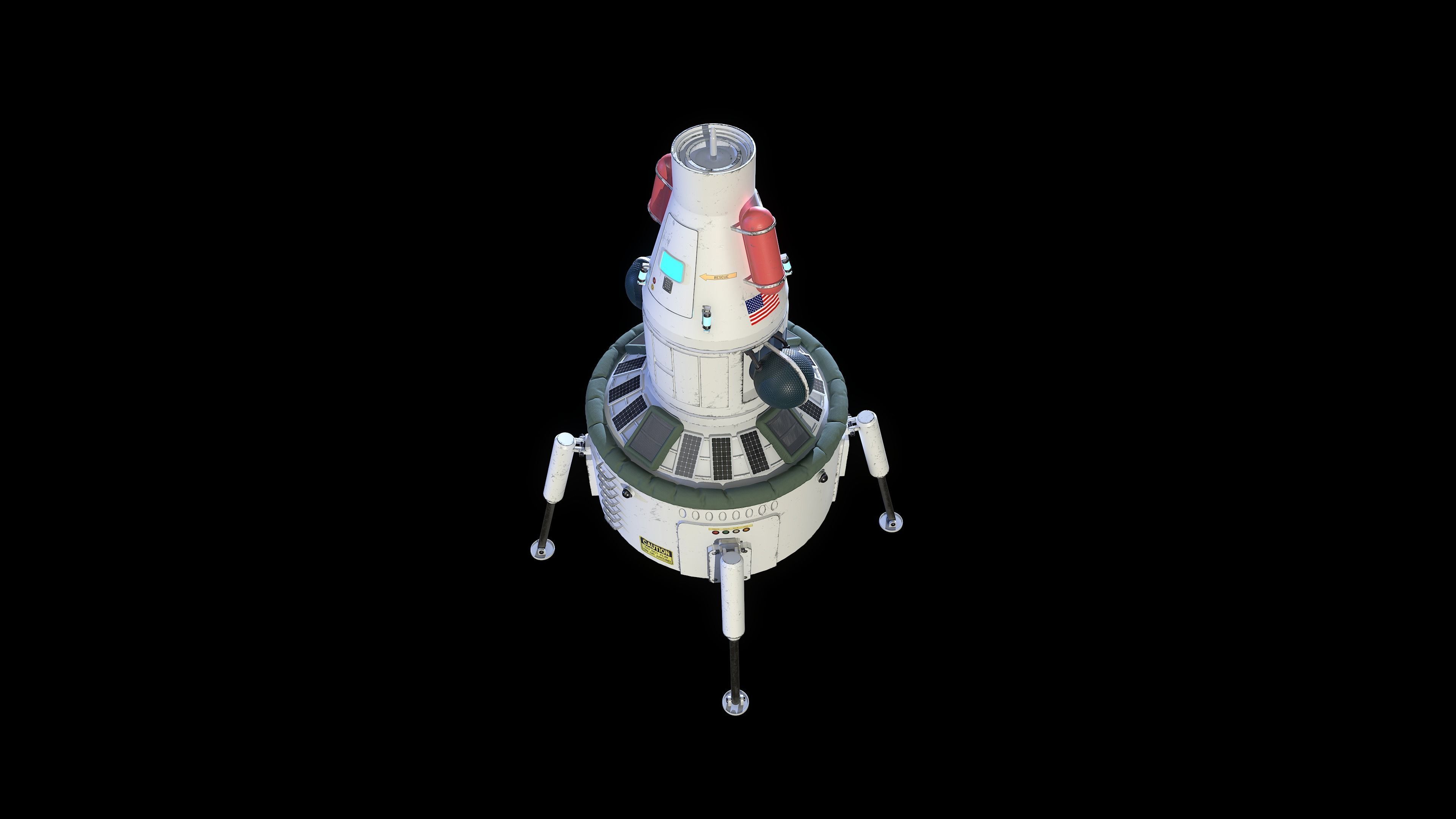 Space-ship star wars spacecraft Low-poly 3D model_2