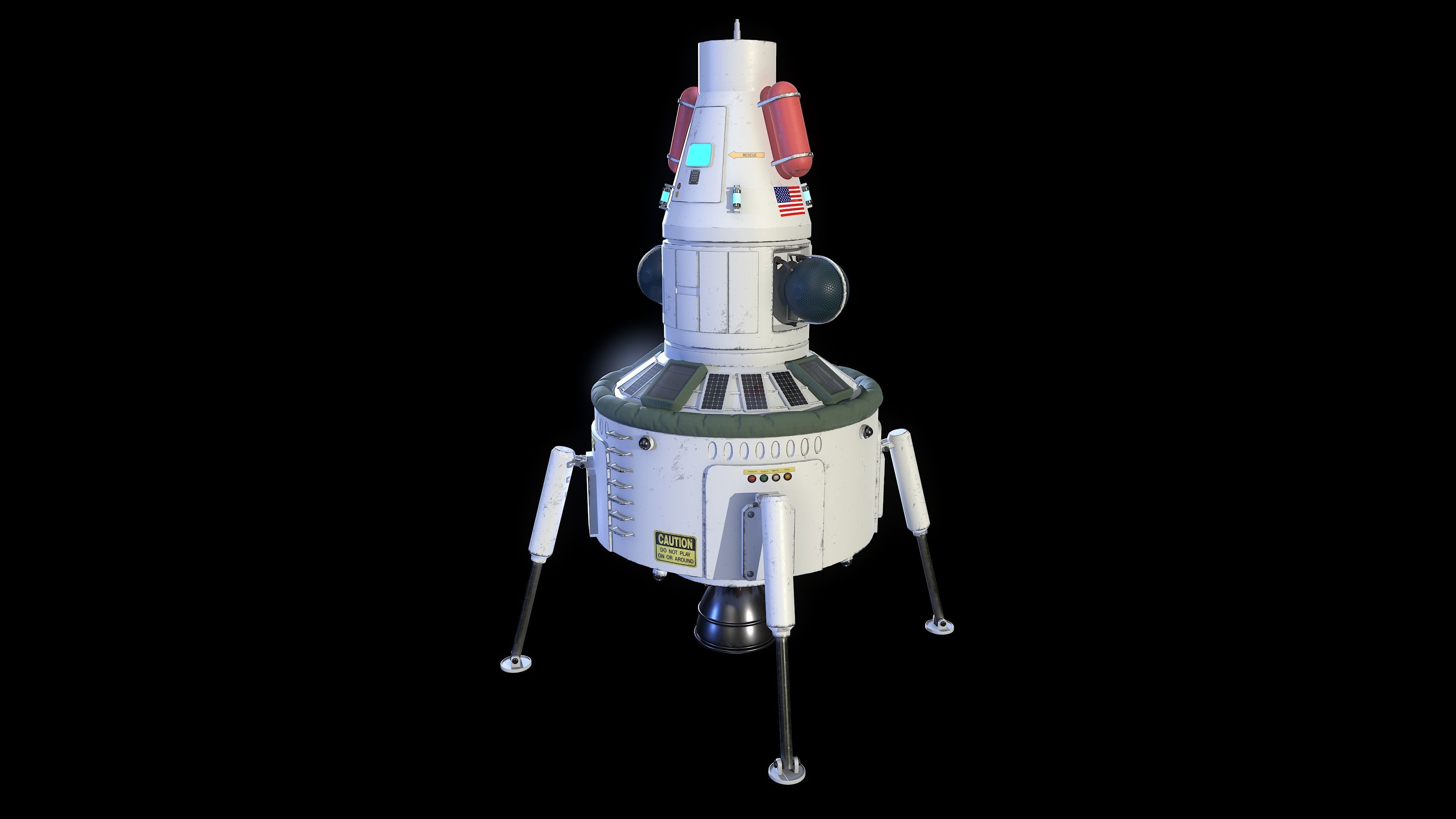 Space-ship star wars spacecraft Low-poly 3D model_6