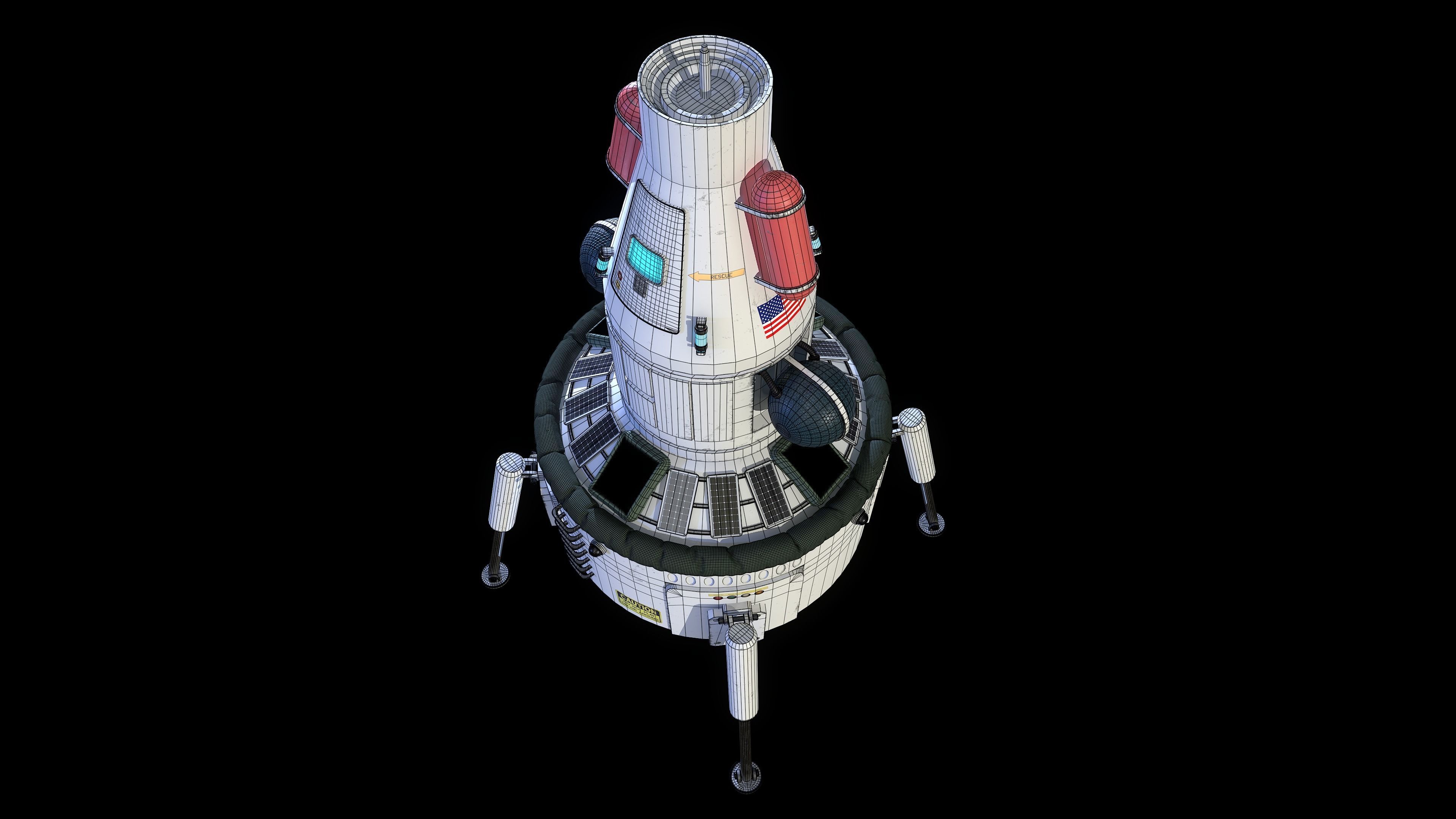 Space-ship star wars spacecraft Low-poly 3D model_8