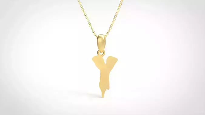 Model 597 Blood Horror Initial Y Letter Diamond Pendant