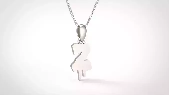 Model 598 Blood Horror Initial Z Letter Diamond Pendant