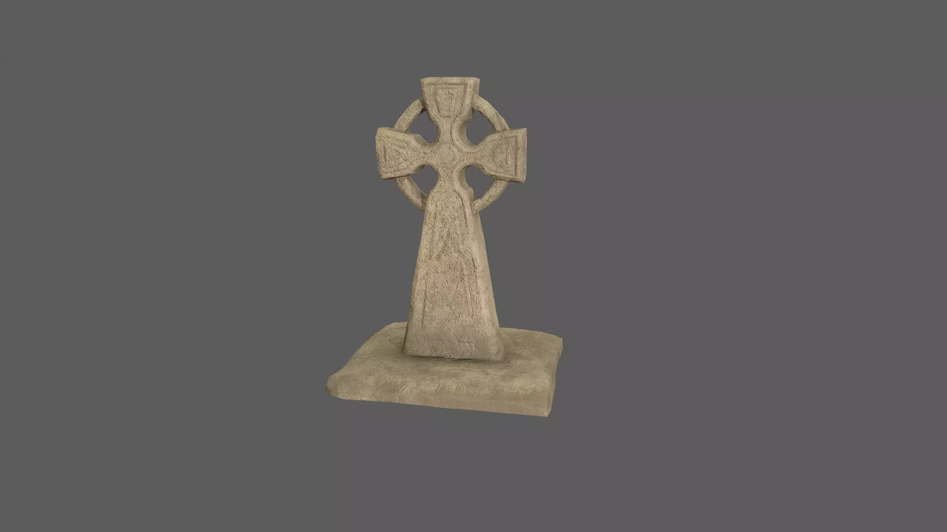 tombstone celtic cross Low-poly 3D model
