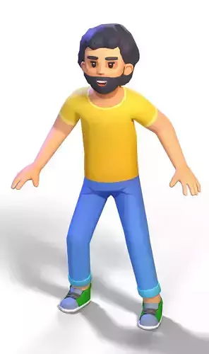 Cartoon simple lowpoly gamecharacter boy