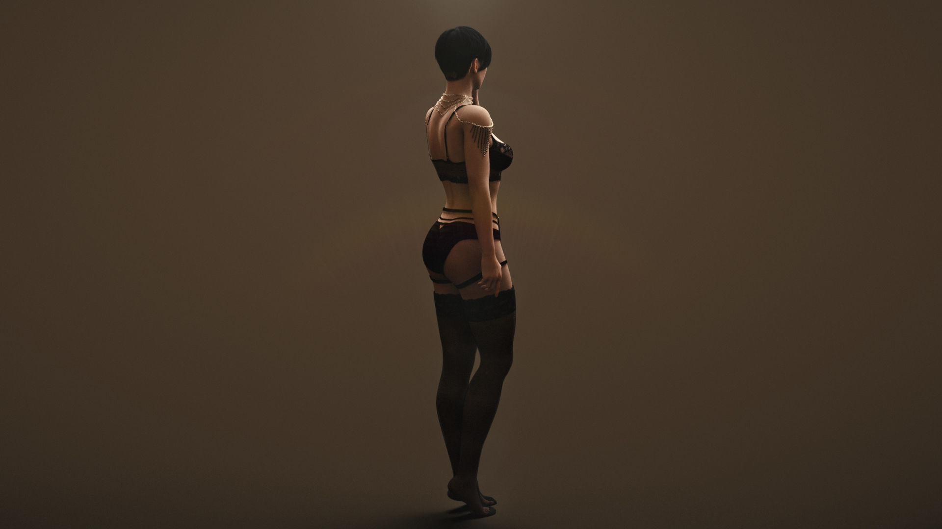 Kristine Rigged Female Model with Facial Blend shapes Low-poly 3D model_3