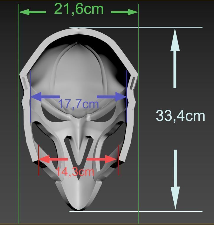 reaper mask-file STL for print  3D print model_4