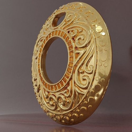 dots pendant with gem mount 3D print model