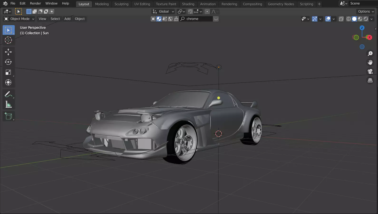 Jackboys Mazda RX7 FD High Detailed 3D Model Low-poly 3D model