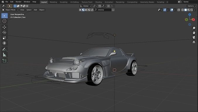 Jackboys Mazda RX7 FD High Detailed 3D Model Low-poly 3D model
