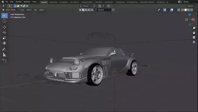 Jackboys Mazda RX7 FD High Detailed 3D Model Low-poly 3D model