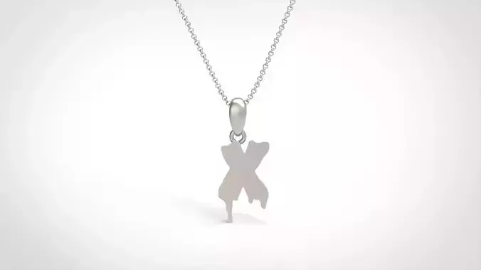 Model 601 Blood Horror Initial X Letter Diamond Pendant