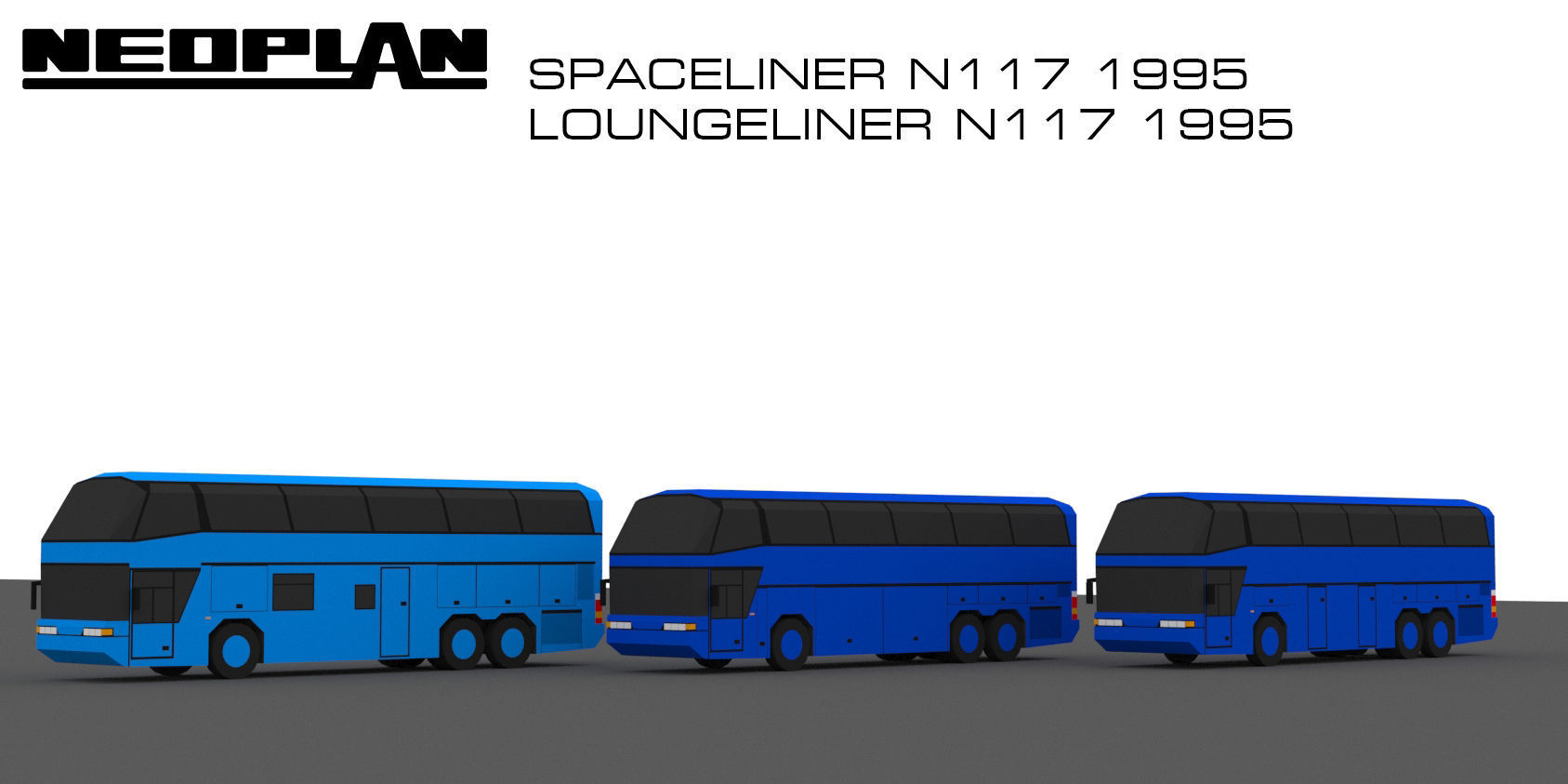 Neoplan bus set 1994-1995 Free low-poly 3D model_4