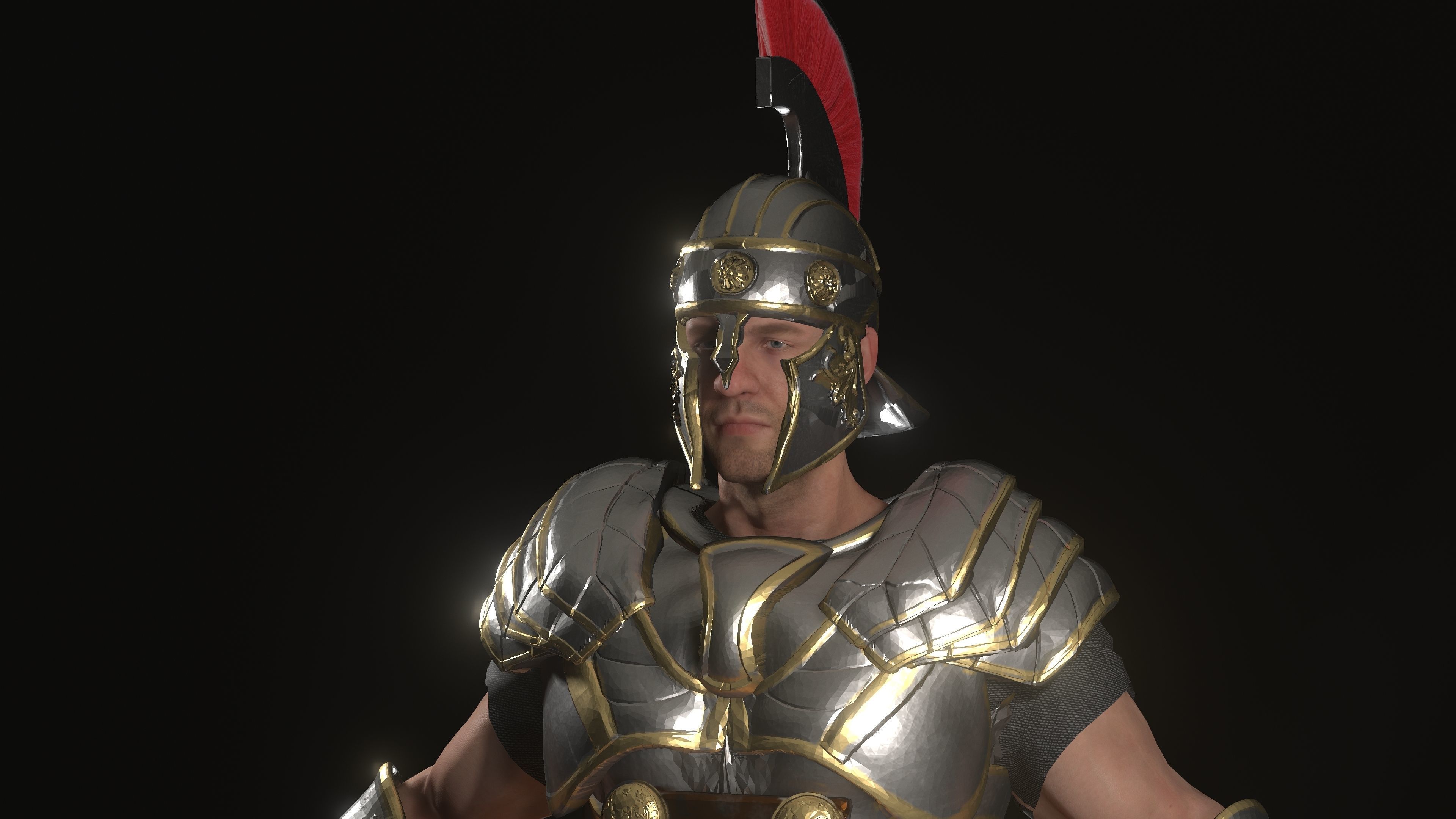 Roman Soldier Low-poly 3D model_7
