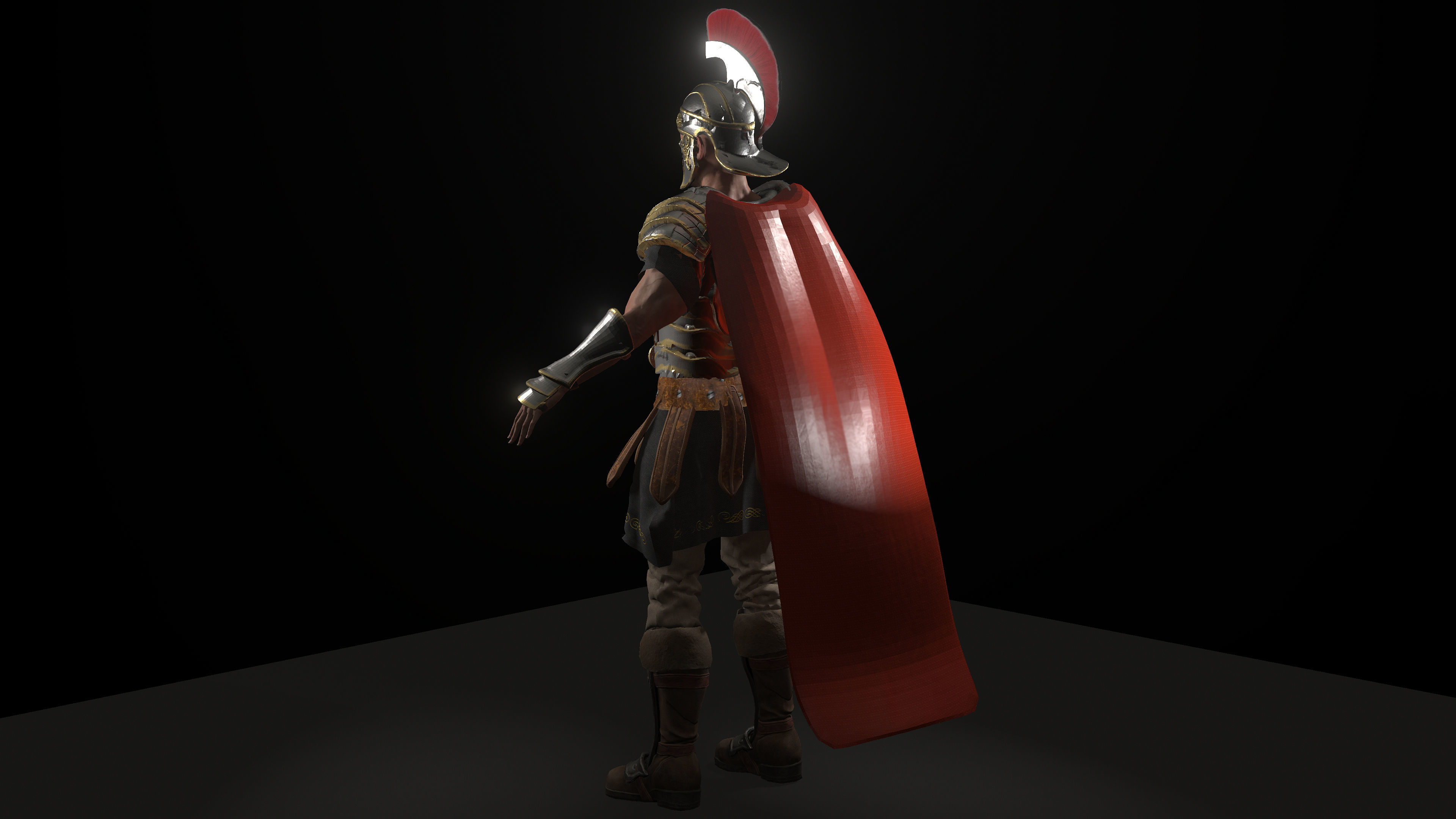 Roman Soldier Low-poly 3D model_4