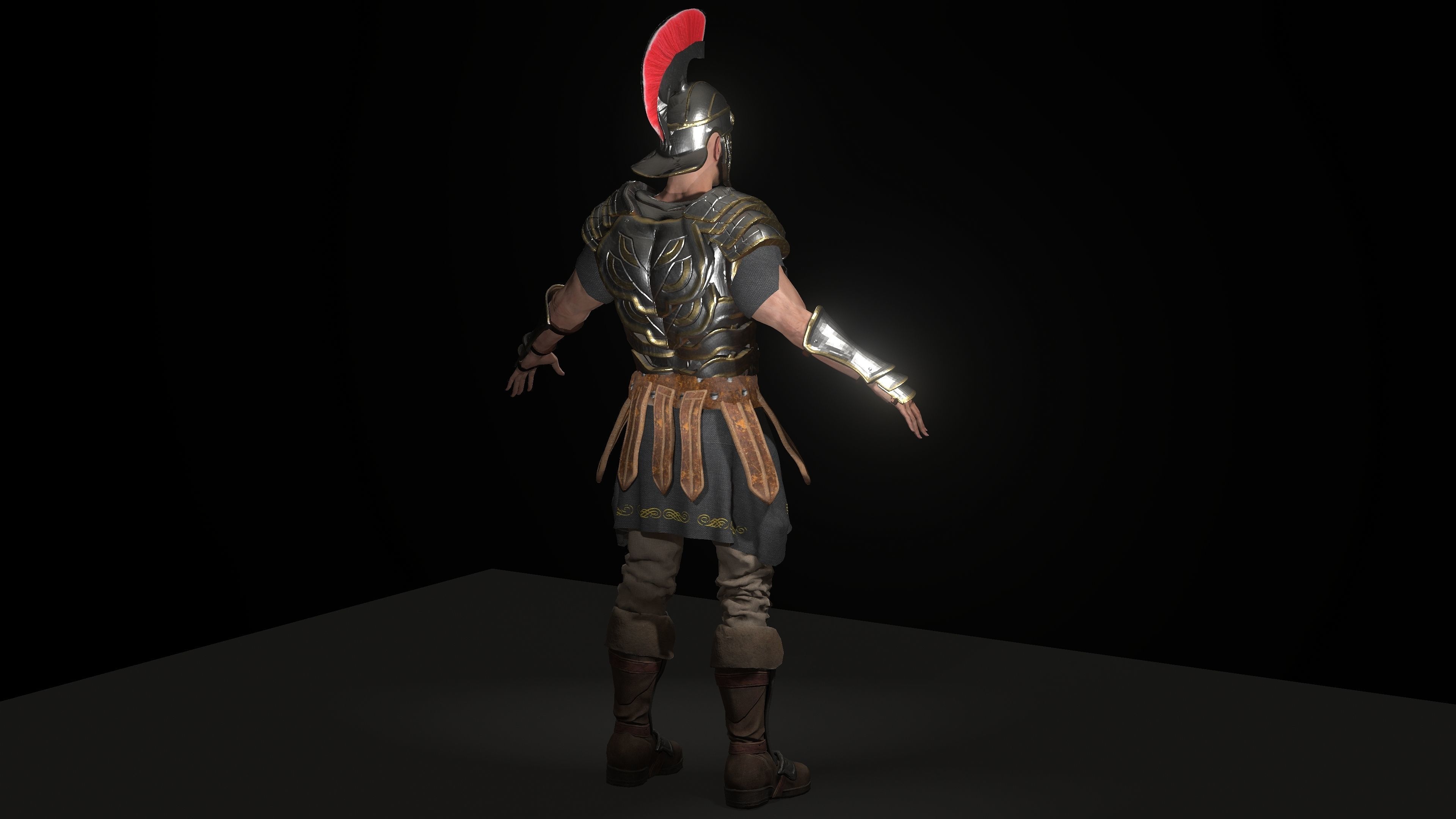 Roman Soldier Low-poly 3D model_6