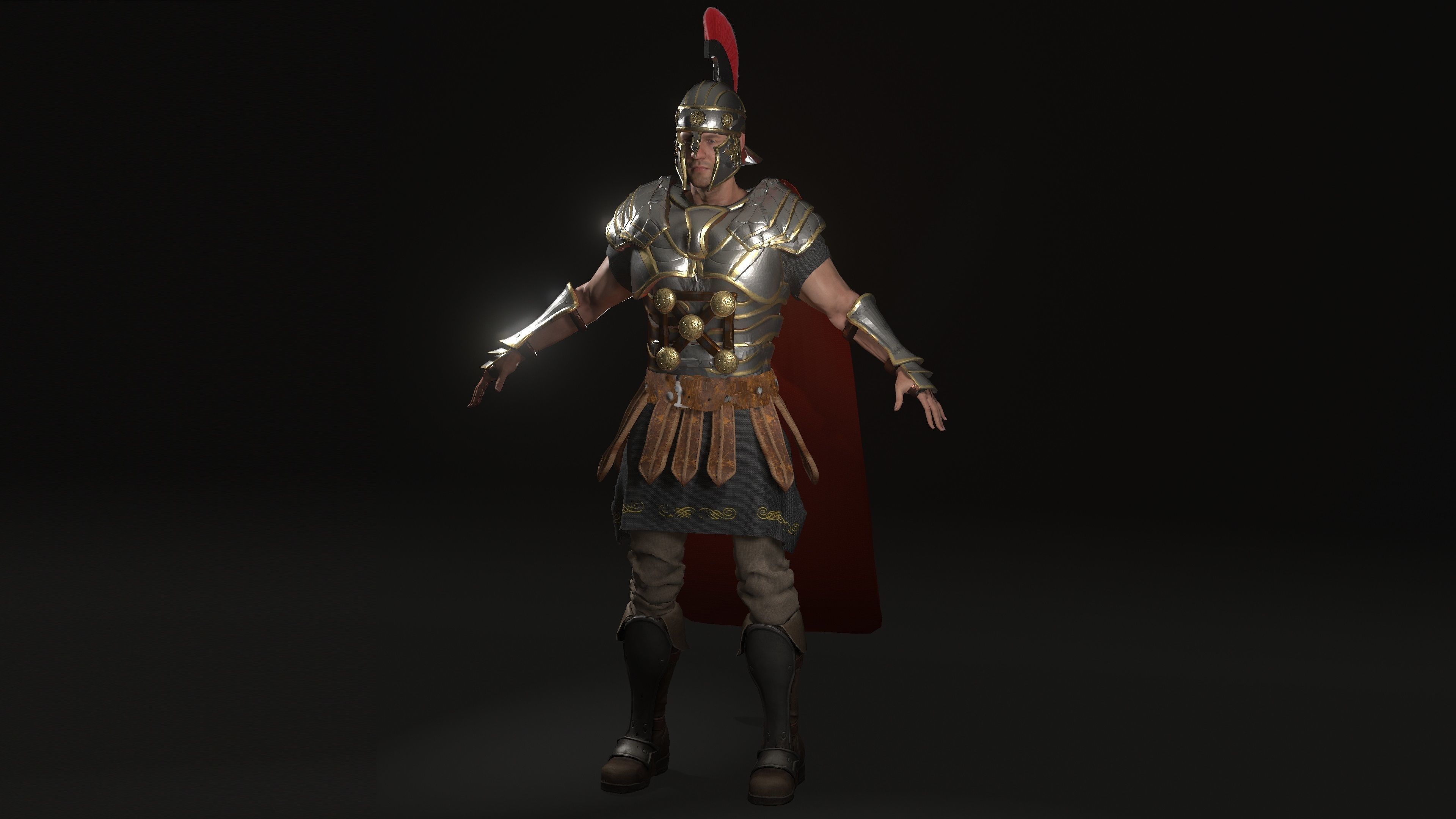 Roman Soldier Low-poly 3D model_2