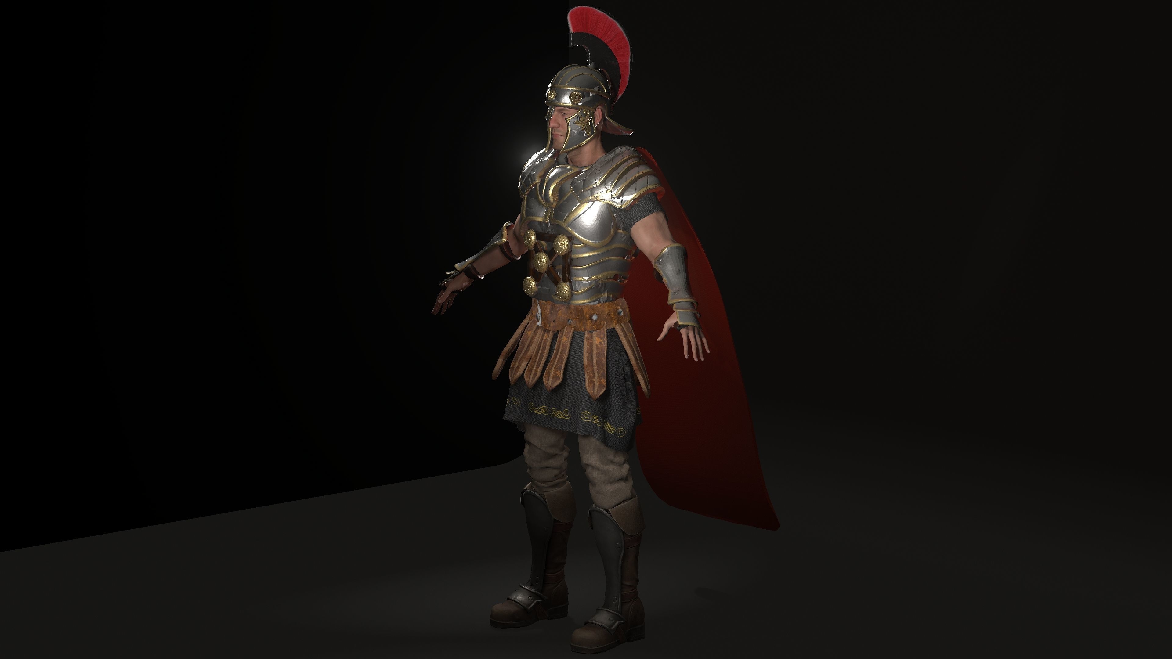 Roman Soldier Low-poly 3D model_3