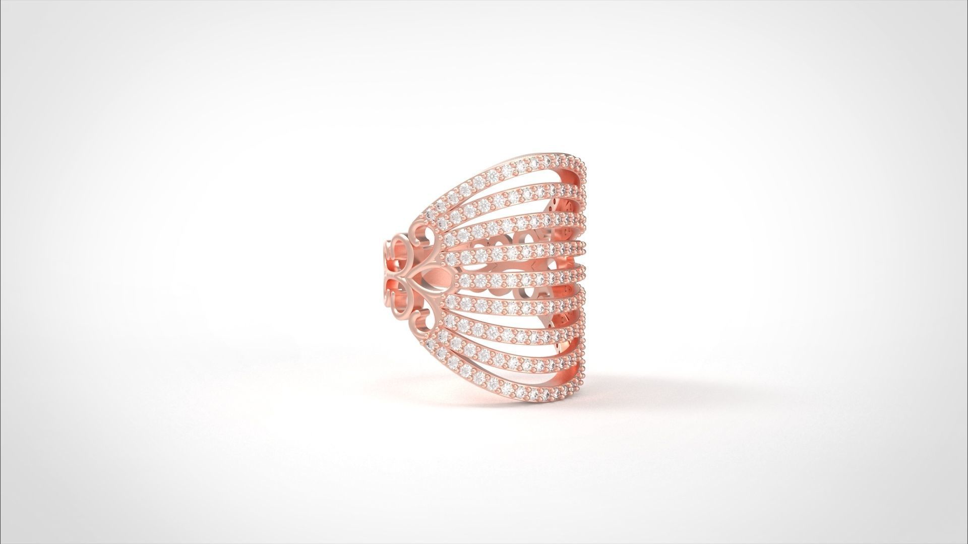 Model 574 Pave Diamond Ring 7 US Size  3D print model_10