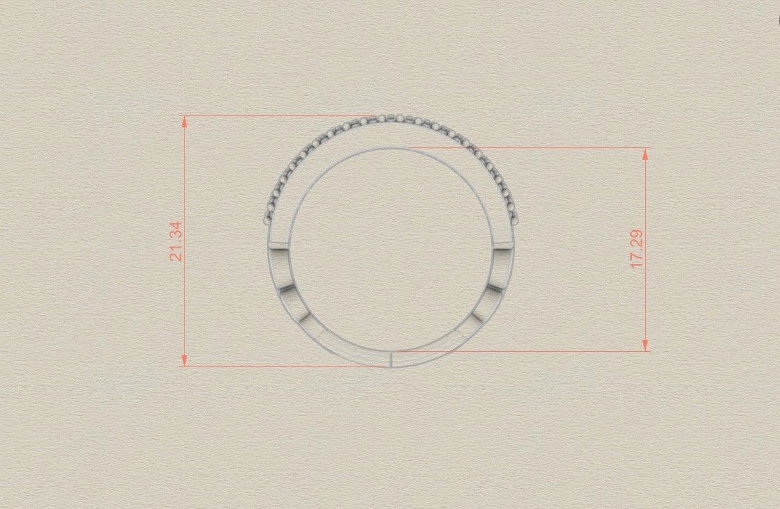 Model 574 Pave Diamond Ring 7 US Size  3D print model_12