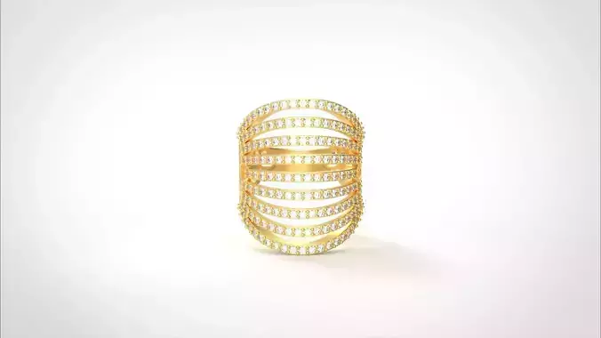 Model 574 Pave Diamond Ring 7 US Size 