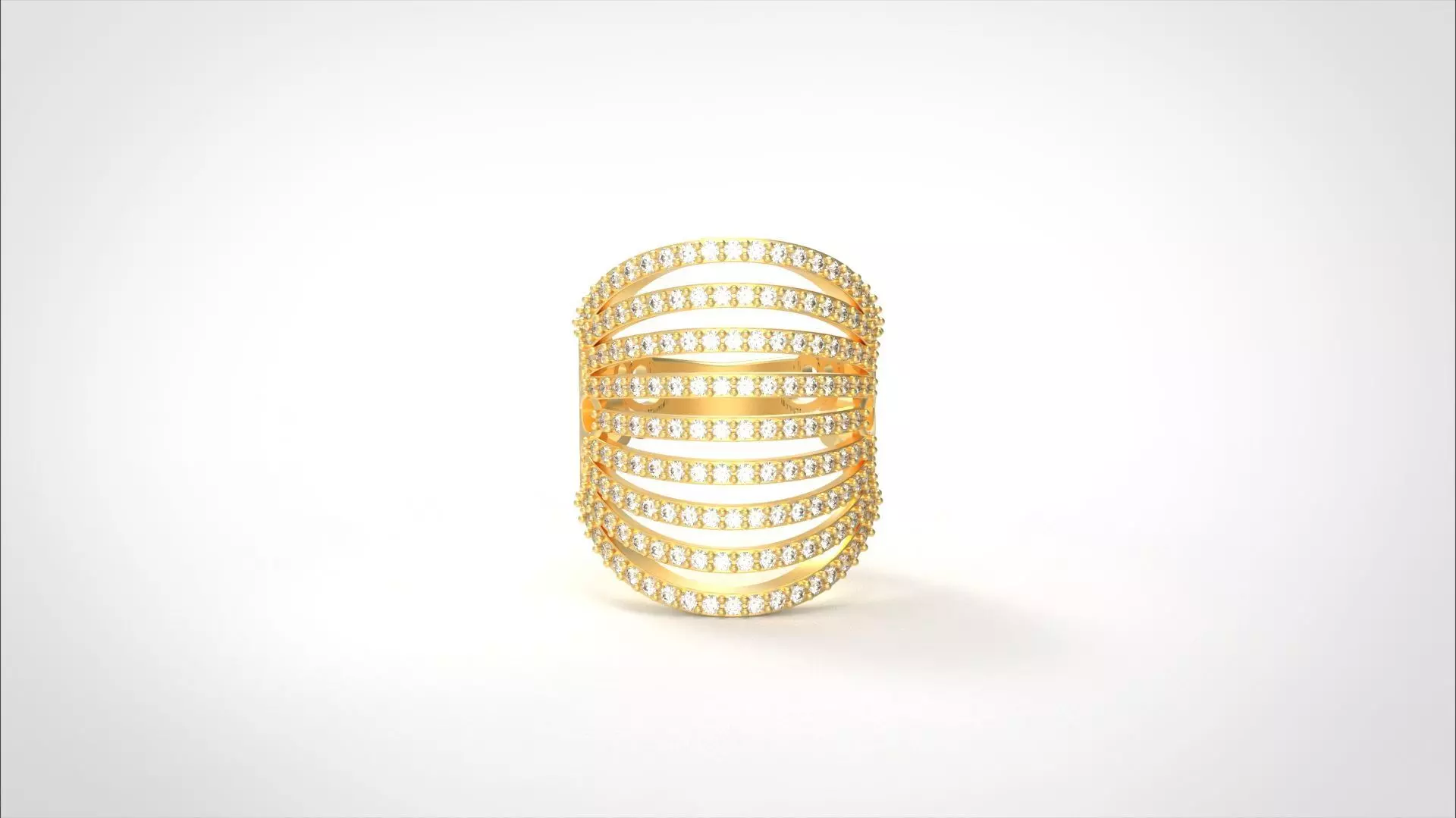 Model 574 Pave Diamond Ring 7 US Size  3D print model_0