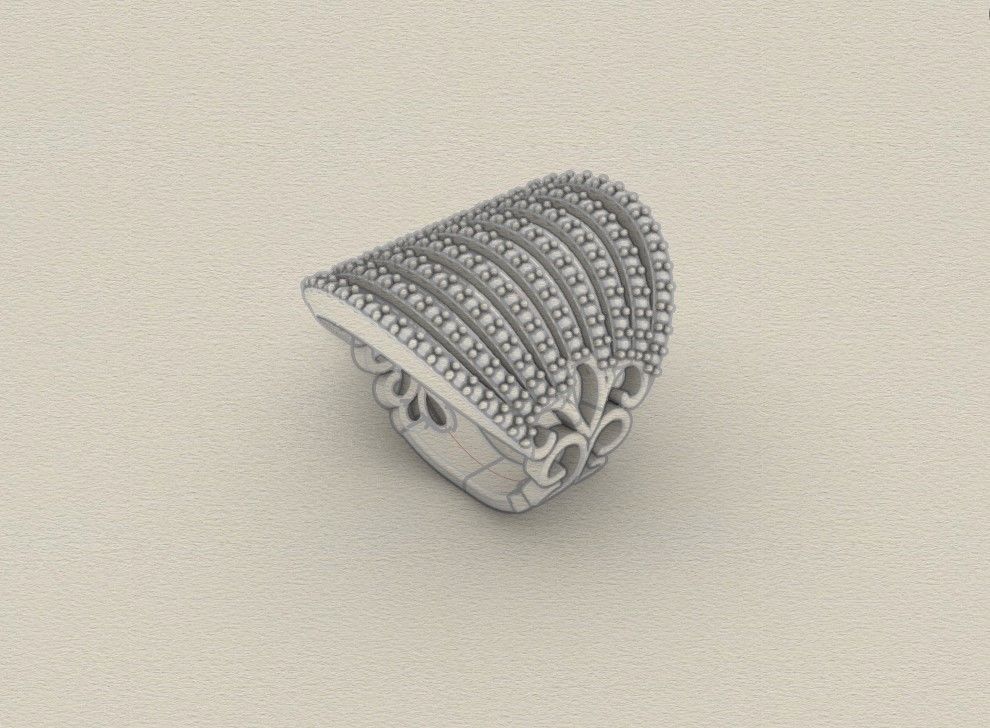 Model 574 Pave Diamond Ring 7 US Size  3D print model_14