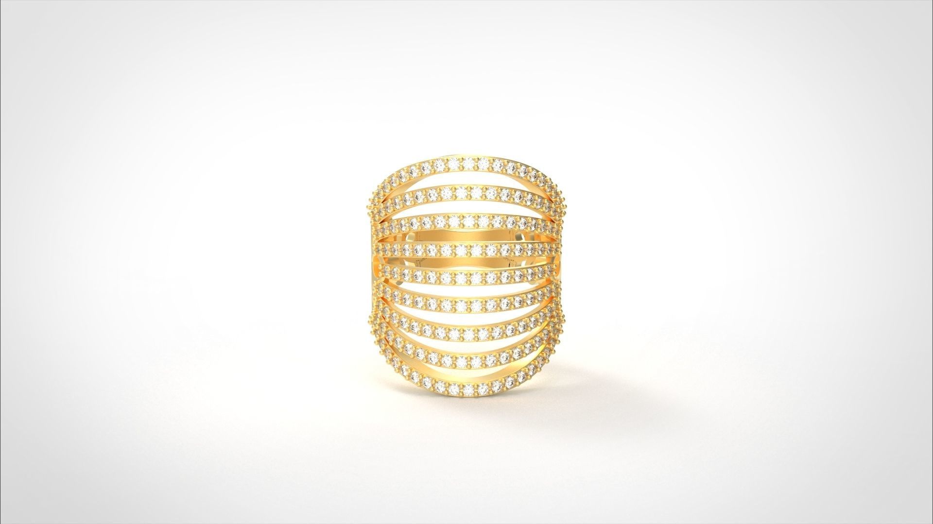 Model 574 Pave Diamond Ring 7 US Size  3D print model_4