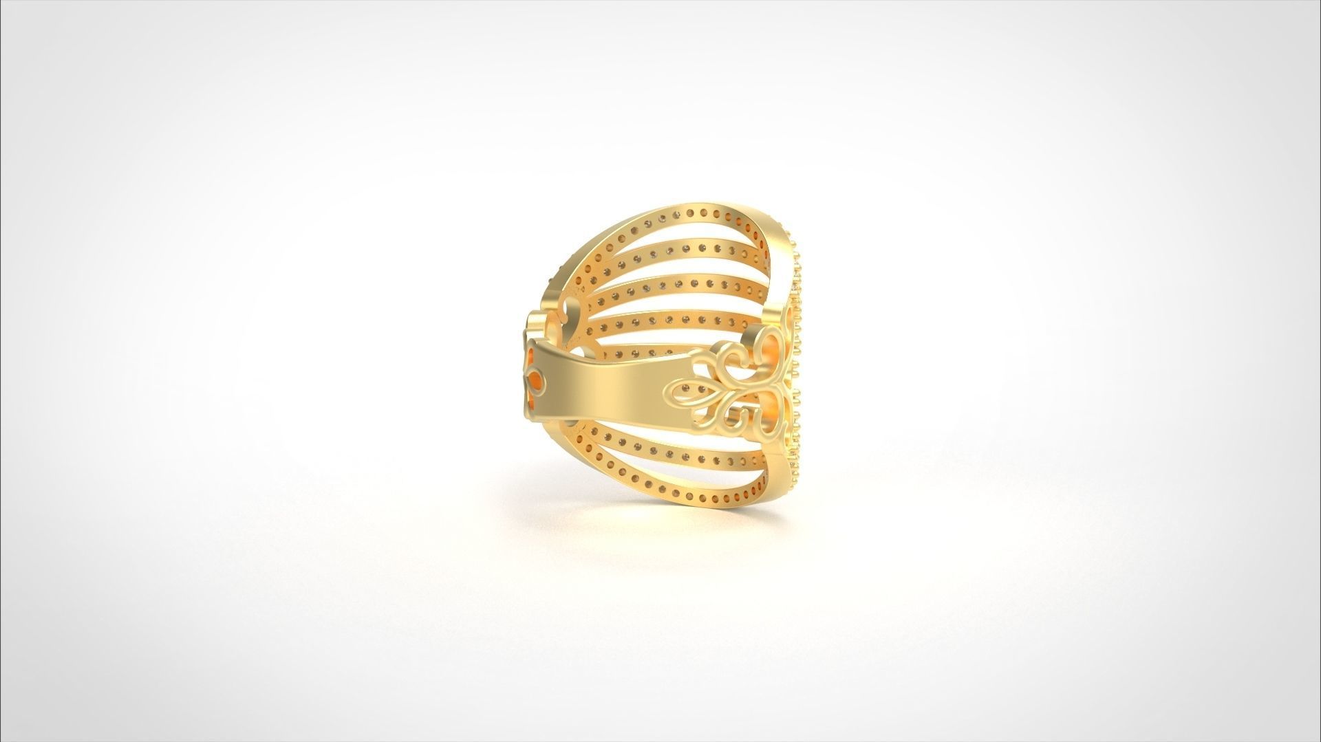 Model 574 Pave Diamond Ring 7 US Size  3D print model_7