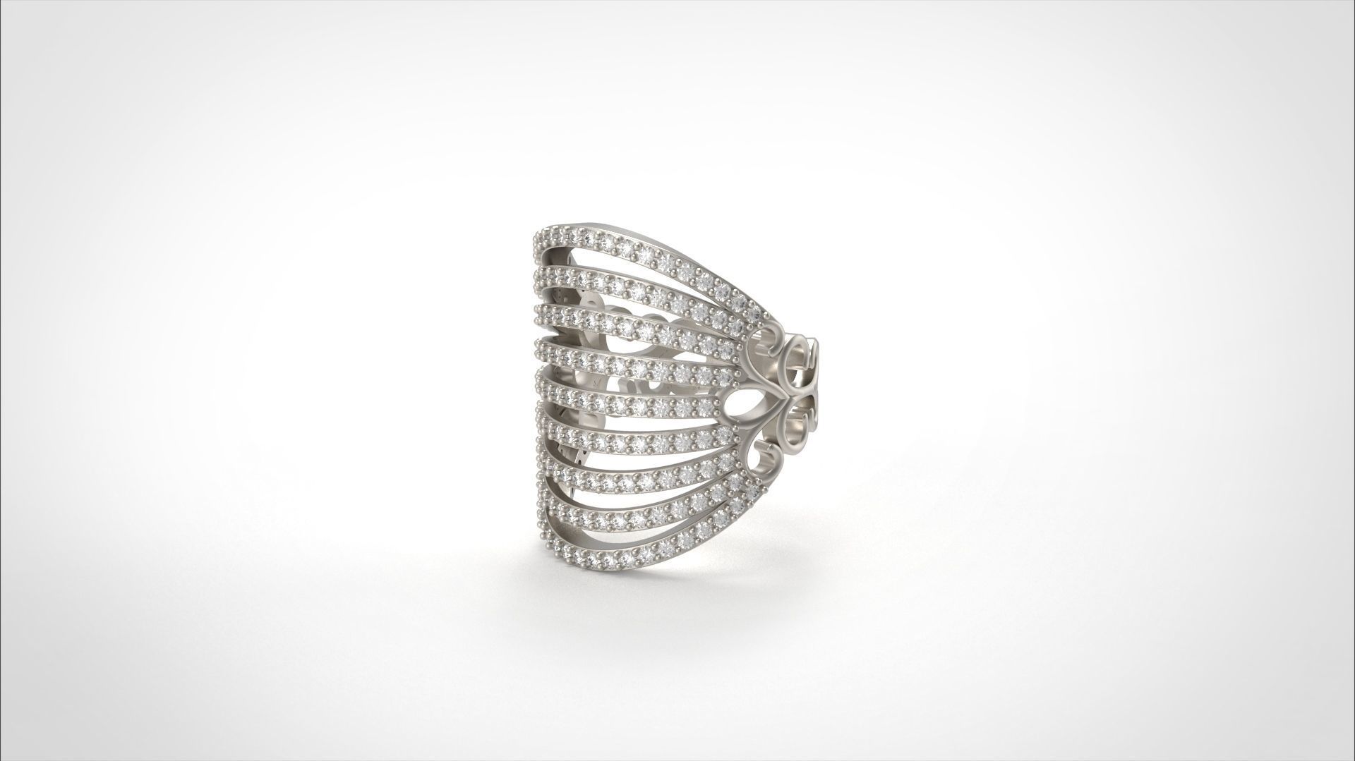 Model 574 Pave Diamond Ring 7 US Size  3D print model_9