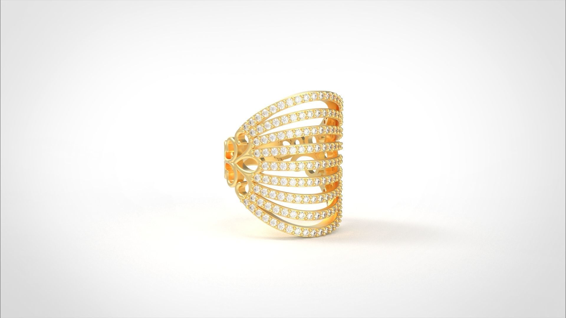 Model 574 Pave Diamond Ring 7 US Size  3D print model_2