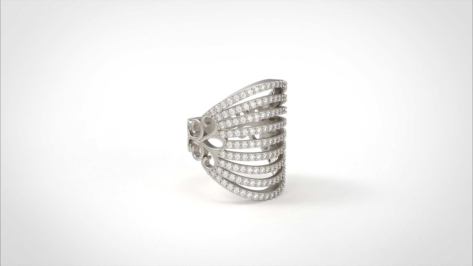 Model 574 Pave Diamond Ring 7 US Size  3D print model_8