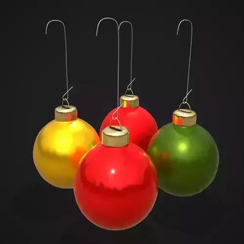 Christmas Balls Ornaments Low-poly 3D model