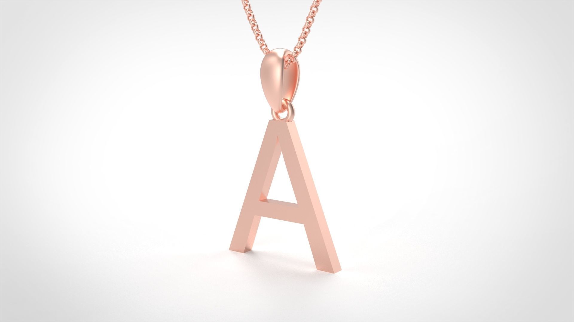 Model 602 Classic Initial Light A Letter 3D print model_5